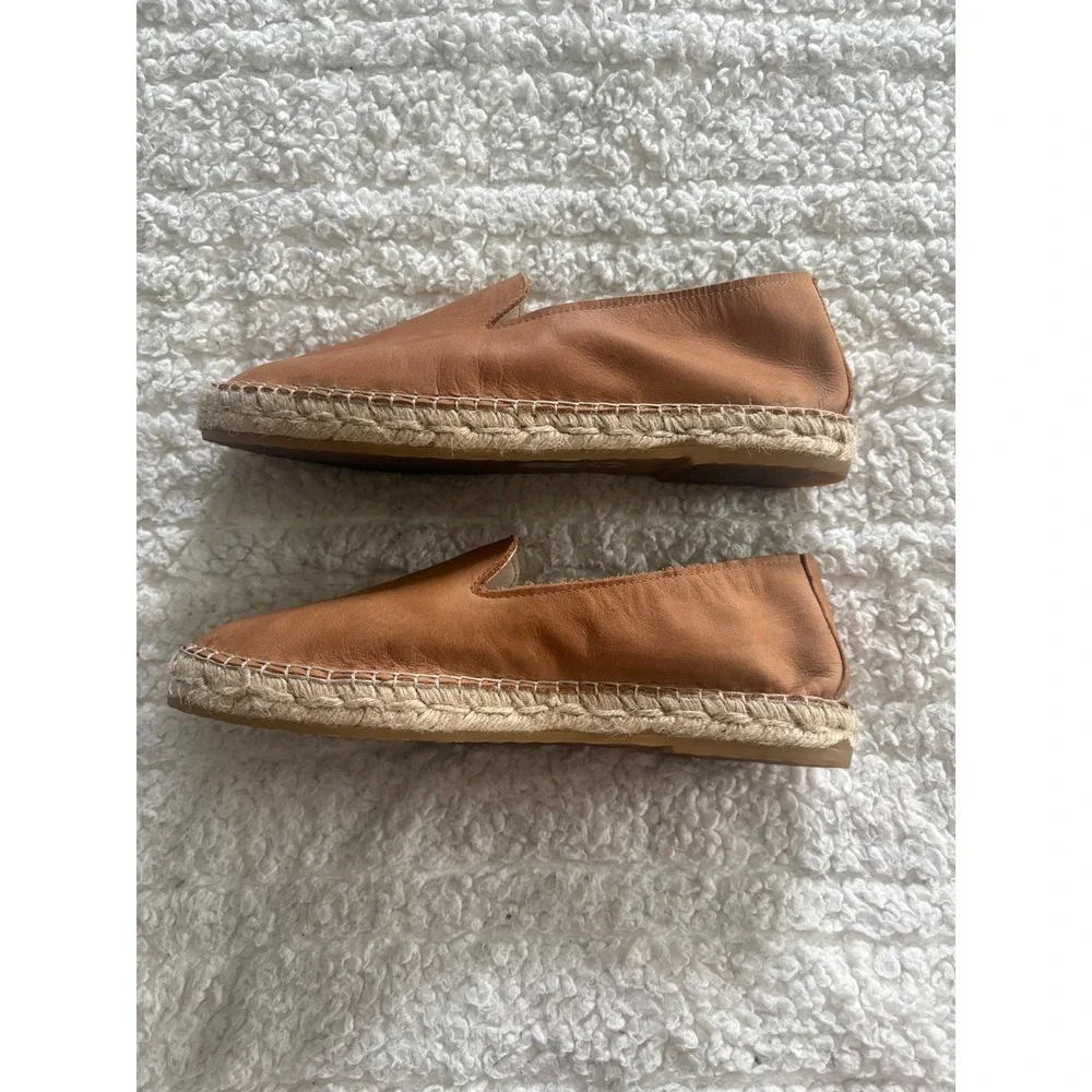 Free People Laurel Canyon Camel Brown Leather Espadrille Flats Size EU 40 ‎ US 9